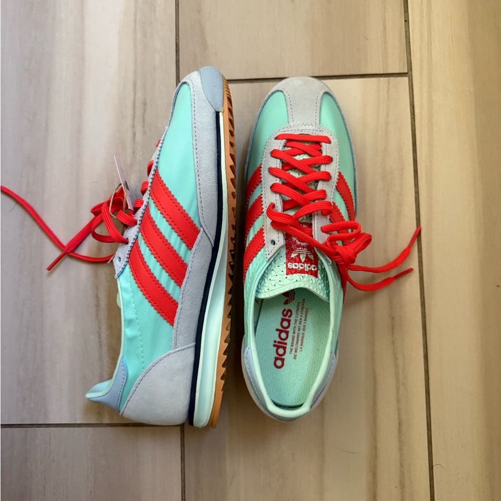 New Adidas SL 72 OG Woman Sneakers - Aqua and Red